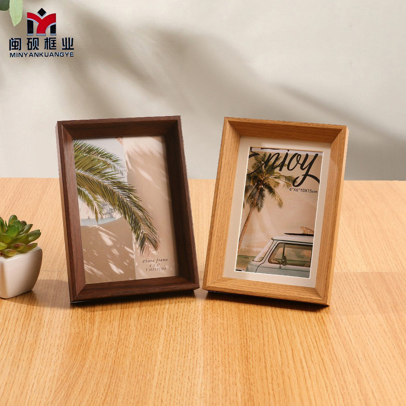 Modern Minimalist 6inch Rectangular Photo Frame Empty Frame Solid Wood Desktop Ornament with a High-End Feel for Photo Display