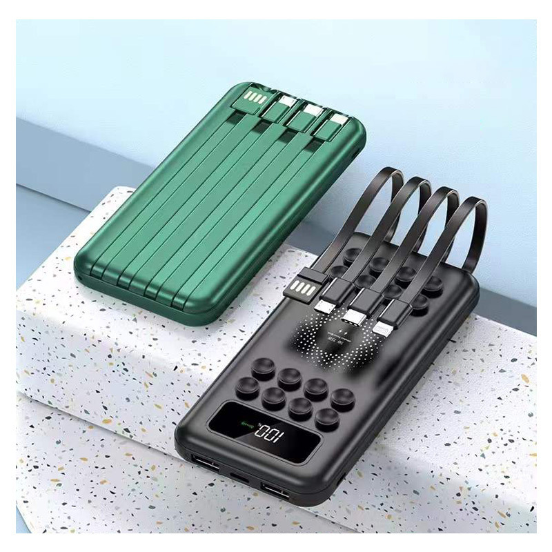 LED de gran capacidad con cable portátil al aire libre fuente de alimentación móvil inteligente pantalla digital cargador ventosa de gran capacidad