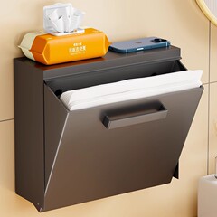 バスルームティッシュボックス壁掛け防水トイレットペーパーボックスパンチフリートイレットペーパーロール収納ラックペーパーボックス