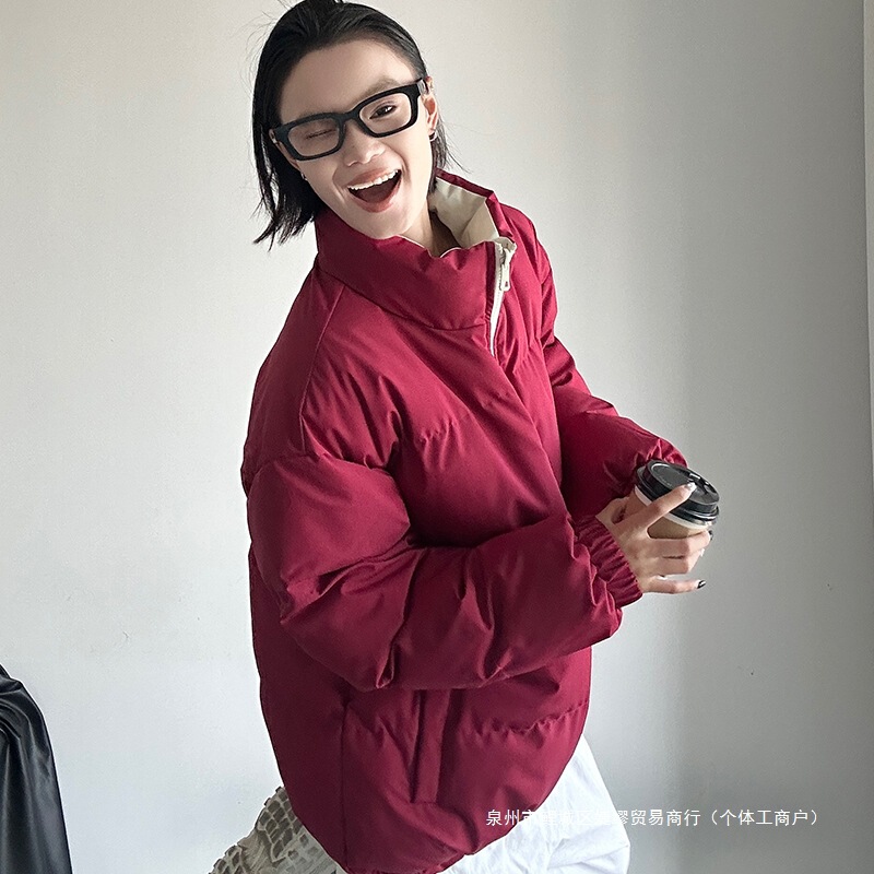 Cross-Border Autumn and Winter Reversible Cotton Jackets for Men, Korean Style Trendy Couple Wear, Winter down Jackets, Warm Tops