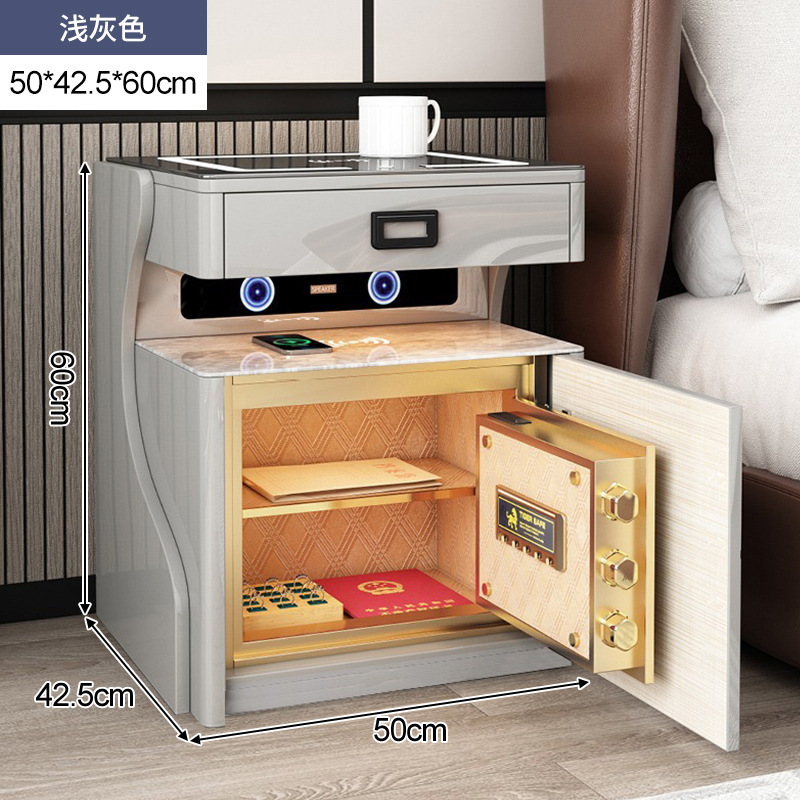 Seguridad mesita de noche integrado moderno minimalista dormitorio inteligente lujo Rock placa armario hogar con cerradura