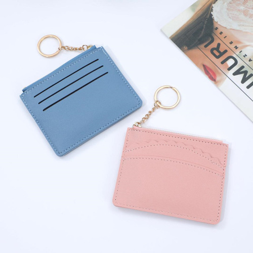 2024 Factory direct sales Korean version of the new cross-border multi-card slot zipper card bag ID bag coin purse PU customized LOGO