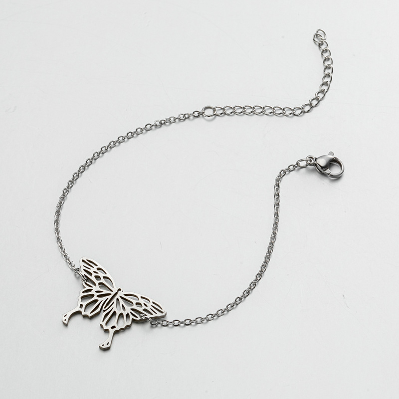 Bracelets Classification 201 Stainless Steel Chain Material 1 Piece Quantity PVD Coated Real Gold Plated Butterfly 201 Stainless Steel Simple Style Waterproof Non Tarnish 201 Stainless Steel Bracelets