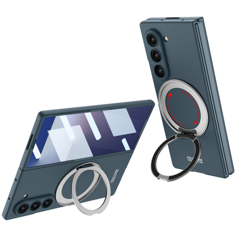 Samsung Z Fold7 携帯電話ケース折りたたみスクリーン磁気回転スタンド超薄型リング Fold7 落下防止シェルカバーに適しています。|undefined