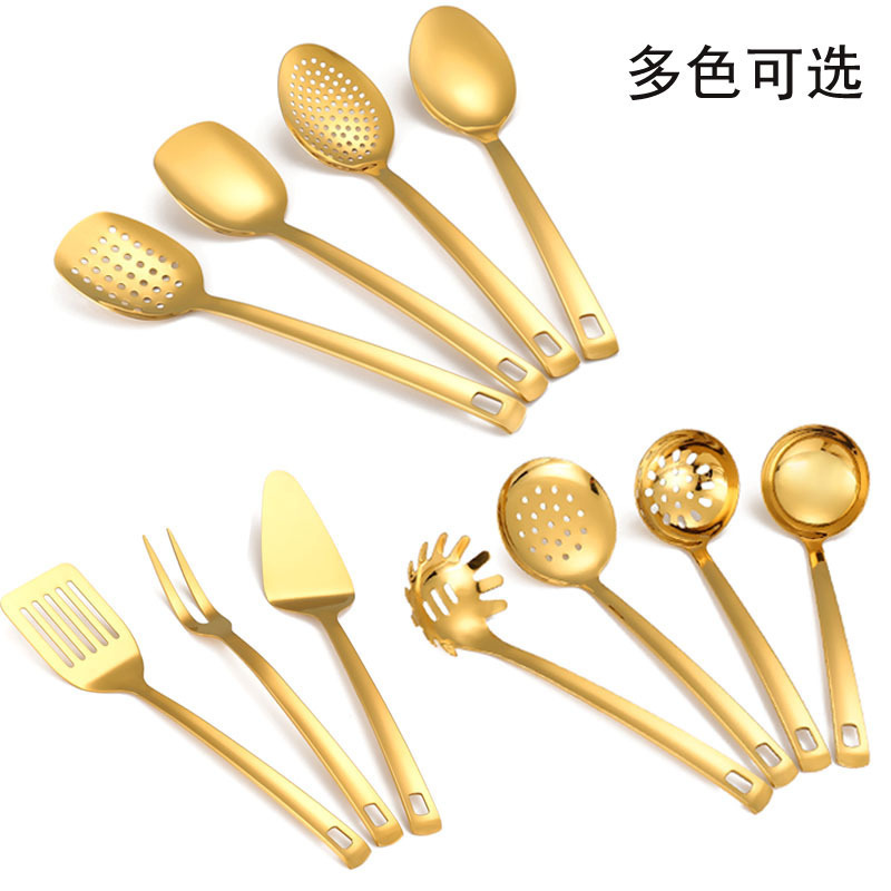 跨境加厚不锈钢锅铲汤勺厨具套装家用炒菜铲子厨房可挂式烹饪厨具|undefined