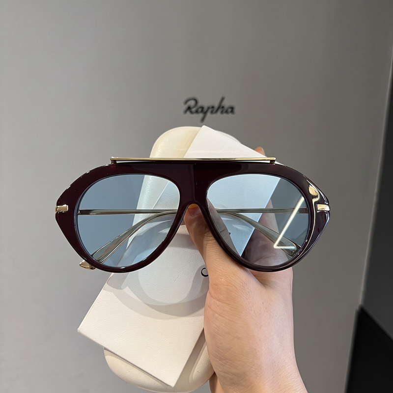 Stylish aviator sunglasses, high-end women's eyewear, European and American trendy design, UV protection, sunshades, retro sunglasses