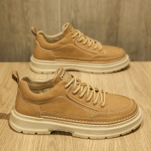 2025秋冬款男士工装鞋时尚厚底增高青年复古板鞋高品质青年小皮鞋