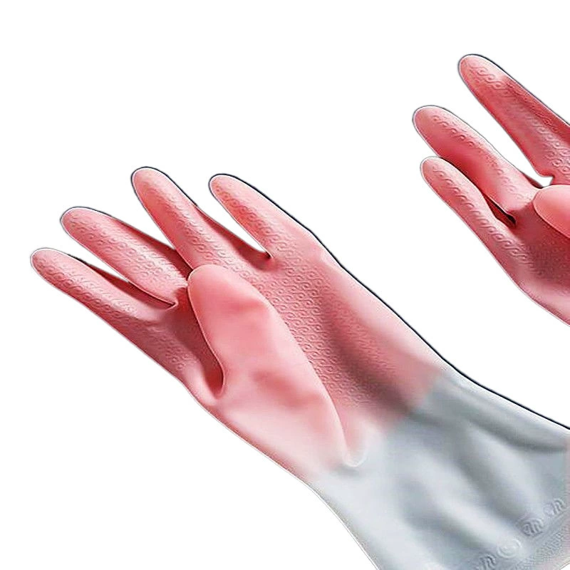 Durable S1 dishwashing gloves with scrubbing tool, thick rubber coating, waterproof for home use, washing and kitchen chores cleaning