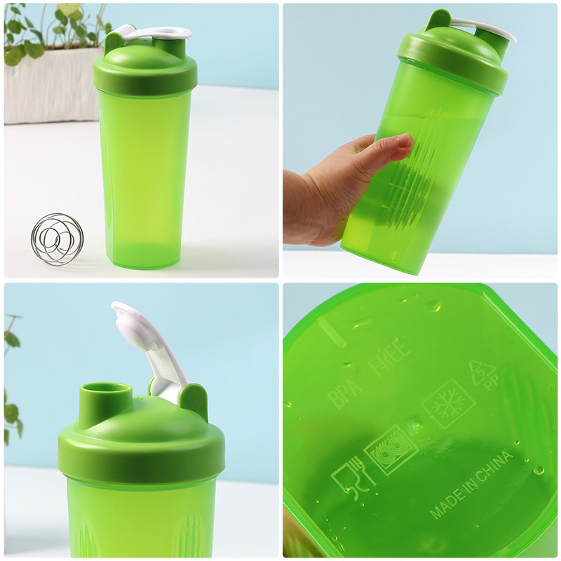 Suministro directo de fábrica 600ml deportes batido taza de fitness taza de batido de leche proteína en polvo taza de mezcla Logotipo de impresión