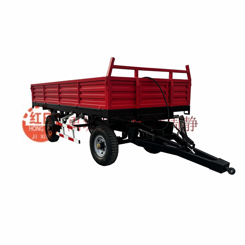 红日出口拖车   自卸后翻车斗   双轴四轮农用车斗   半挂拖车