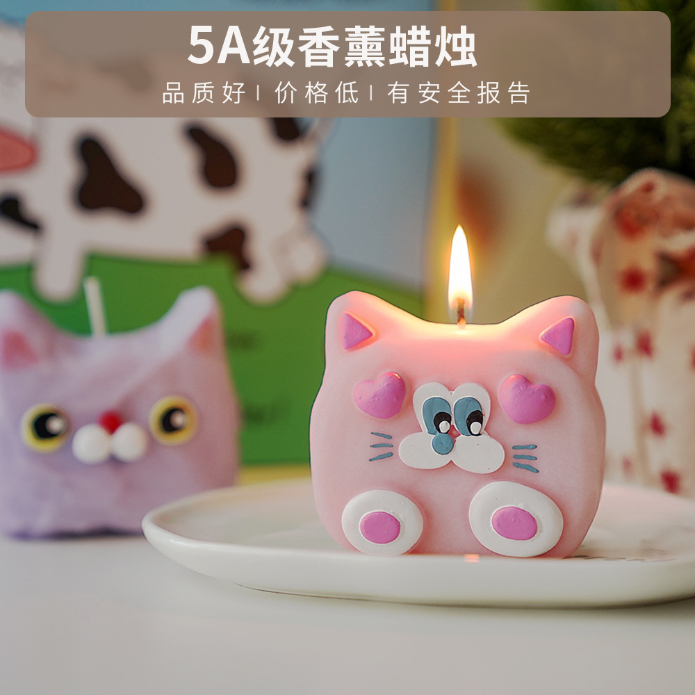 Velas para gatos, pequeños regalos creativos, lindos adornos hechos a mano, fragancias, regalos de cumpleaños, recuerdos, velas aromáticas