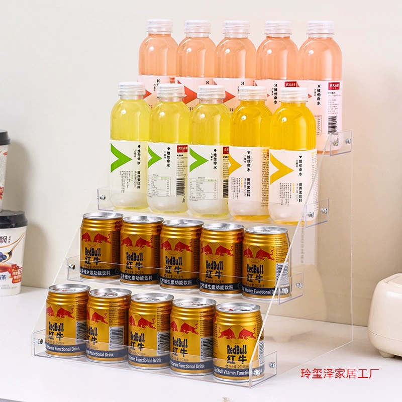 Стеллаж для напитков, кассовый товар, трапециевидная акриловая витрина, прилавок для магазина, лестница для сигарет, маленькая полка