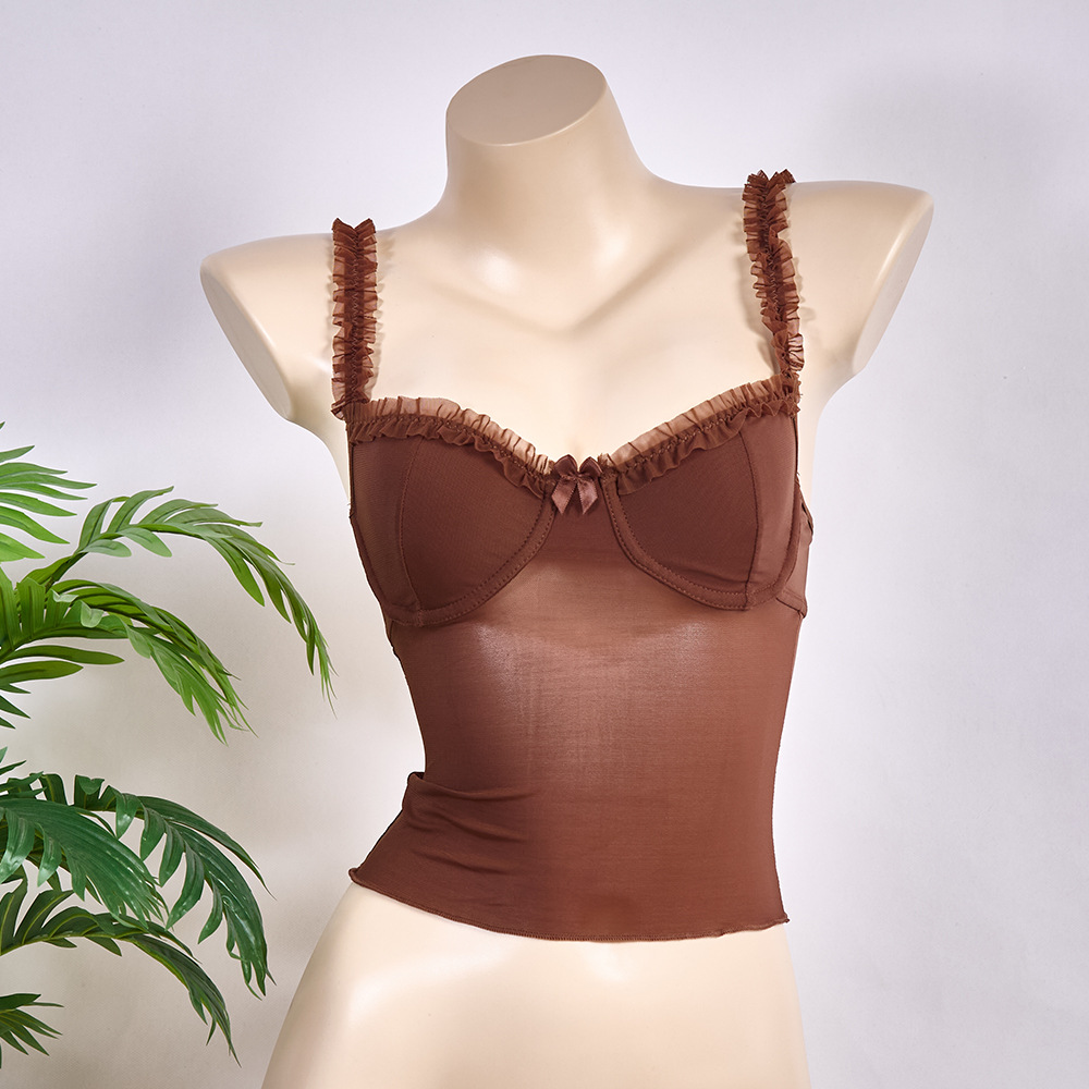 Canotta sexy in pizzo con stampa leopardata e ferretto_voghion.com