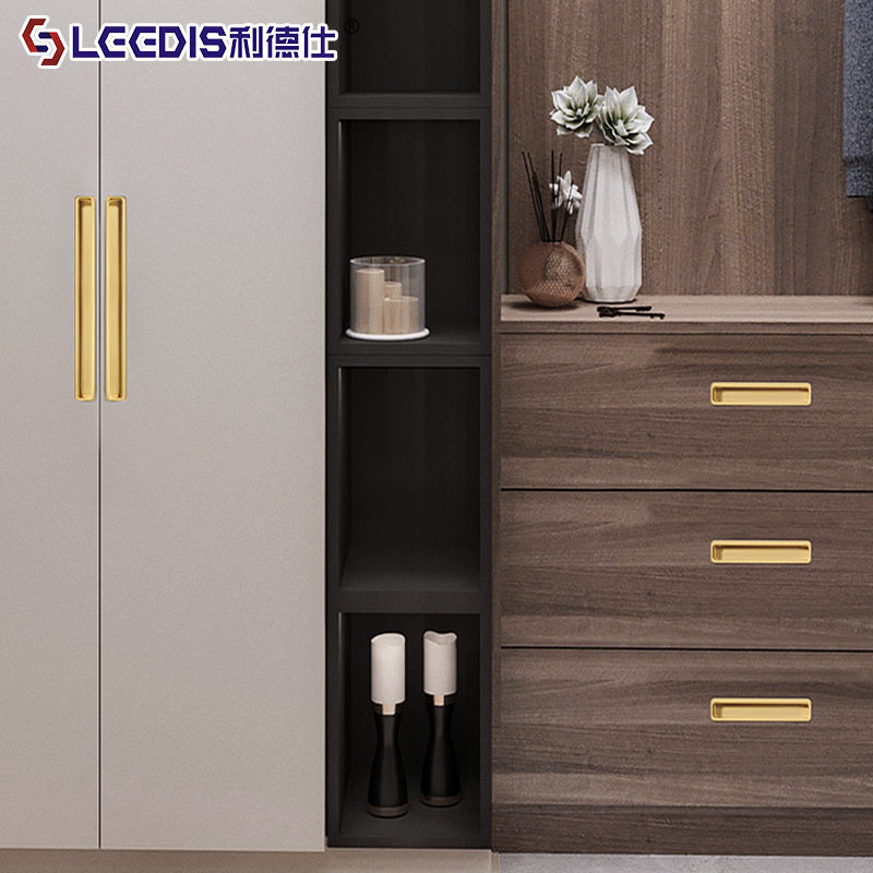 Factory direct sales Simple modern cabinet door hidden door handle Simple European wardrobe door hidden button sliding door handle