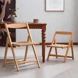 实木轻便折叠椅家用凳子简约餐椅麻将椅耐用卧室椅便携简易可折叠