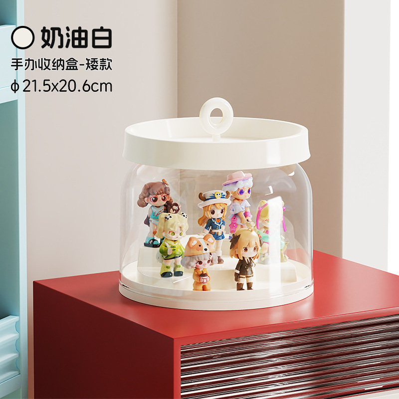 手办收纳盒可旋转泡泡玛特盲盒展示架透明玩偶防尘罩拉布布展示盒|undefined