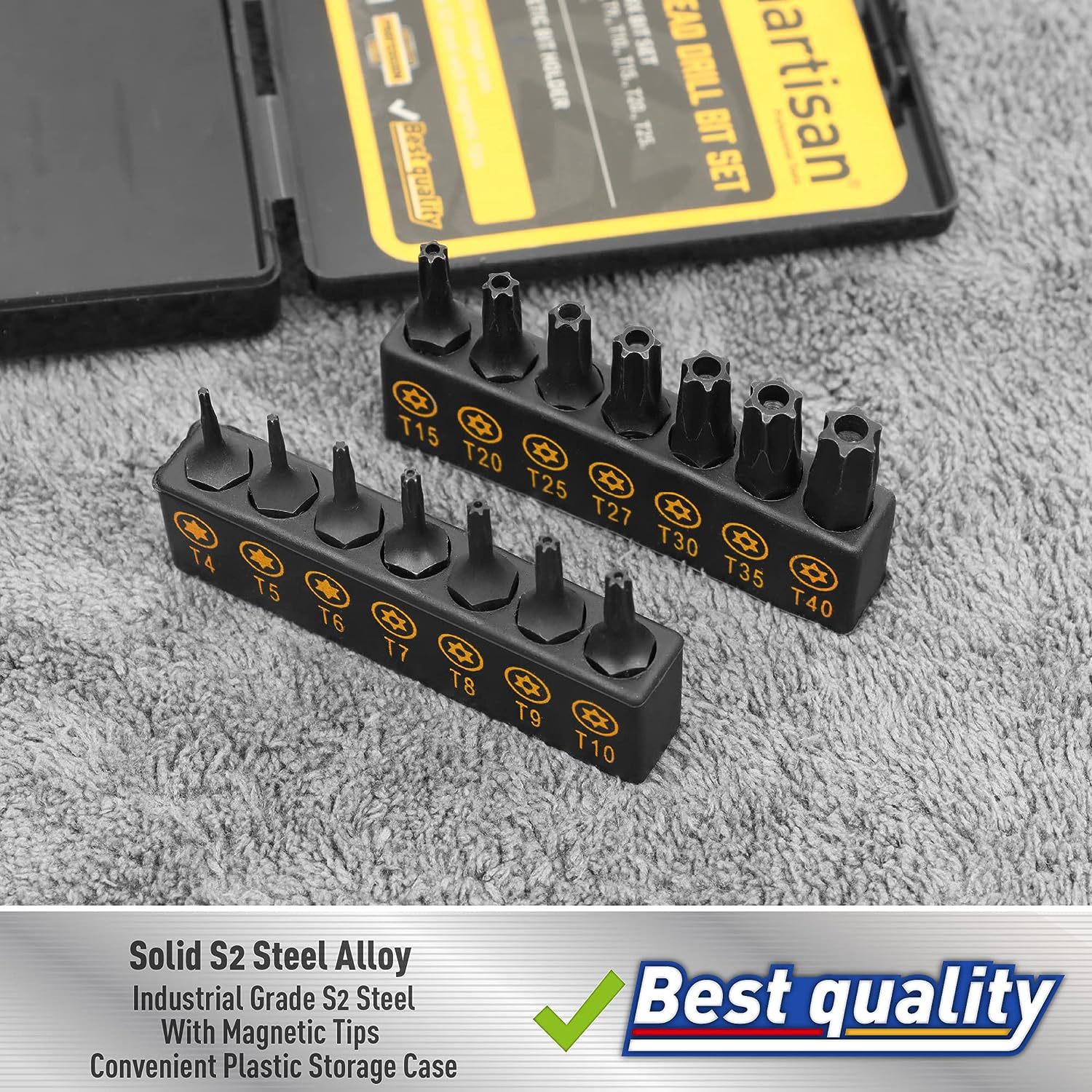 15 piezas de un conjunto de perforación de ciruela de seguridad, un conjunto de perforación de estrella anti-manipulación, un destornillador de acero S2 a la venta