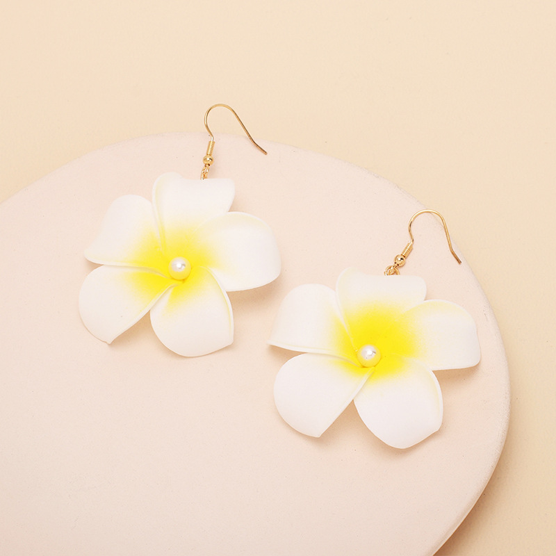 Earrings Classification Nihaojewelry Fashion Pearl Frangipani Earrings Wholesale Jewelry
