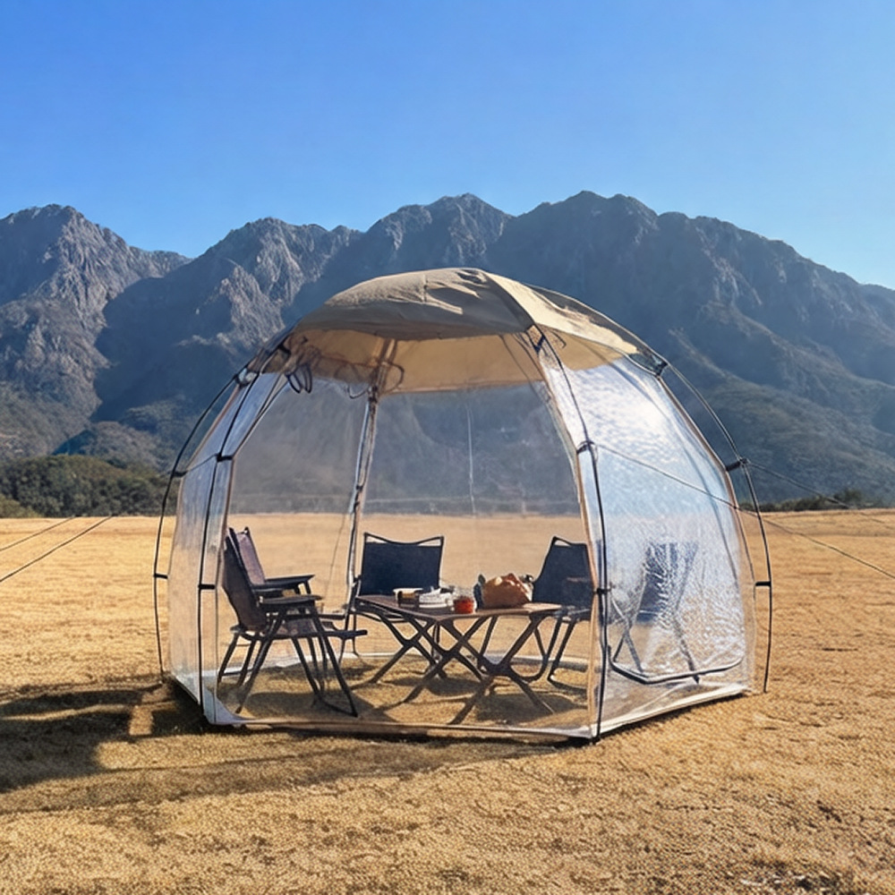 Outdoor Camping Starry Sky Transparent Tent Portable Family Mobile Sunroom Pvc Hemispherical Winter Insulation Tent