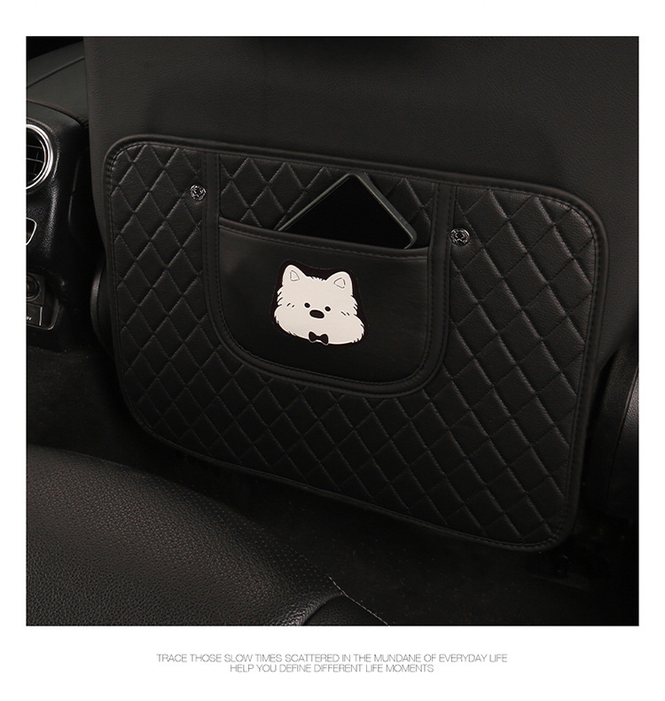 West Highland Quilted Embroidered Car Seat Back Anti-Kick Pad, Seat Anti-Stain Pad, Direct Sales from the Manufacturer, Cross-Border Products, Anti-Collision
