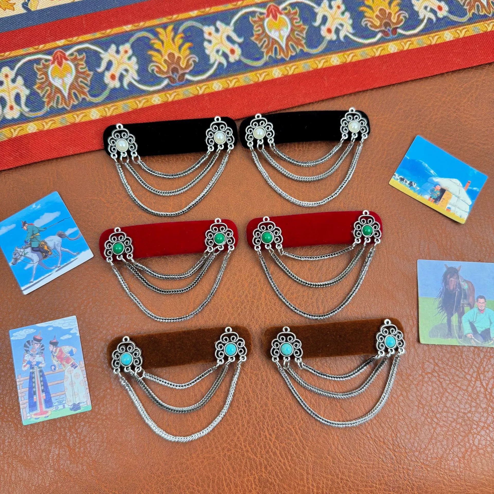 Национальный стиль Китайская кисточка с длинными модными ретро изысканными монгольскими головными убоковыми зажимами