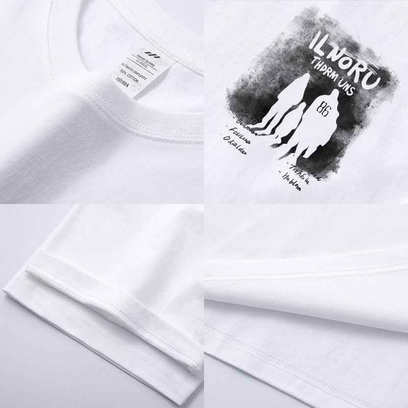 メンズ夏和風バックレトロプリント Tシャツ男性と女性のラウンドネックルーズ半袖トレンディな多用途コットントップ|undefined