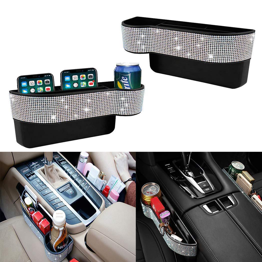 Diamond-studded Car Seat Storage Box Gap Clip Women's Car Storage Box Car Storage Box Bag Car Interior Decoration