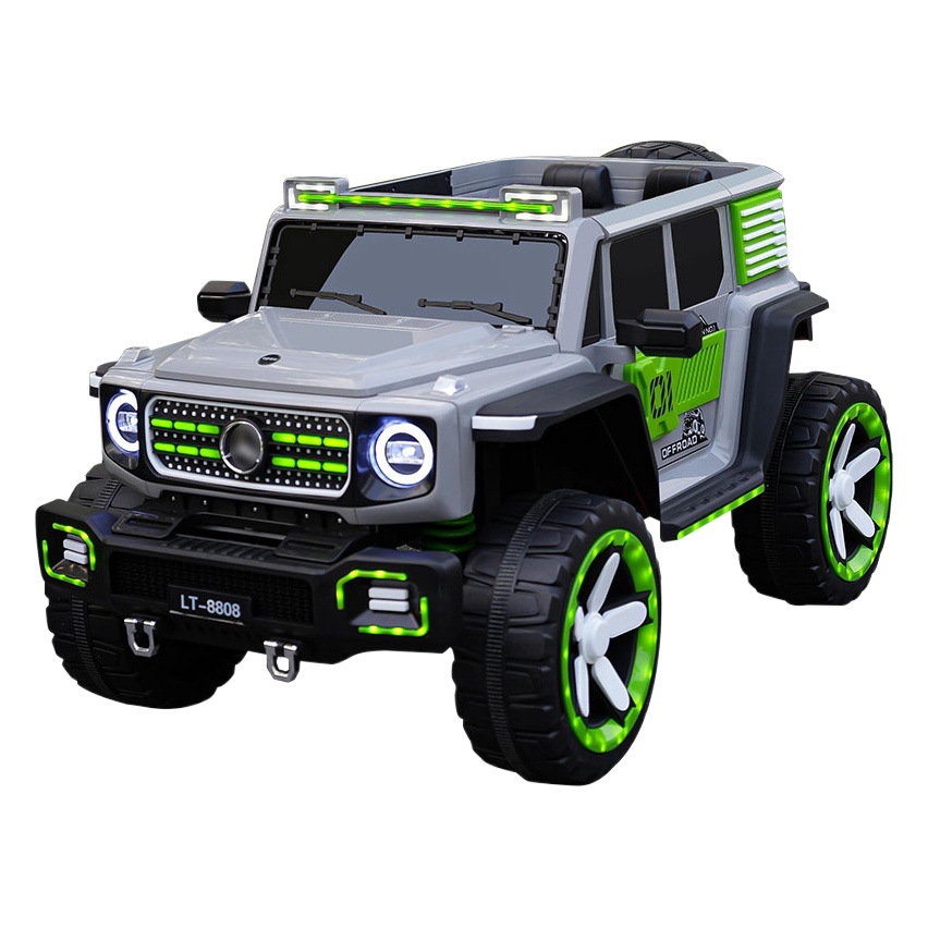 Niños de doble asiento de los niños de juguete eléctrico de cuatro ruedas padre-niño fuera de carretera multi-función de control remoto swing educación temprana Música