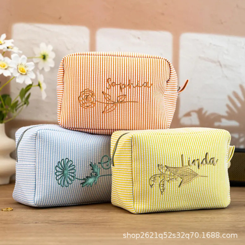 etsy アマゾン貿易ホット販売刺繍誕生日花化粧品袋旅行収納袋卒業シーズン誕生日ギフト|undefined