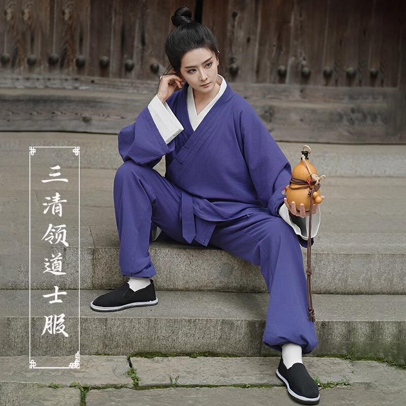 Oblique lapel Sanqing collar Taoist uniform spring summer autumn Taoist uniform Taoist robe Taoist uniform Wudang Taoist collar Zen uniform suit Oblique lapel Sanqing collar Taoist uniform spring summer autumn Taoist uniform Taoist robe Taoist uniform Wudang Taoist collar Zen uniform suit