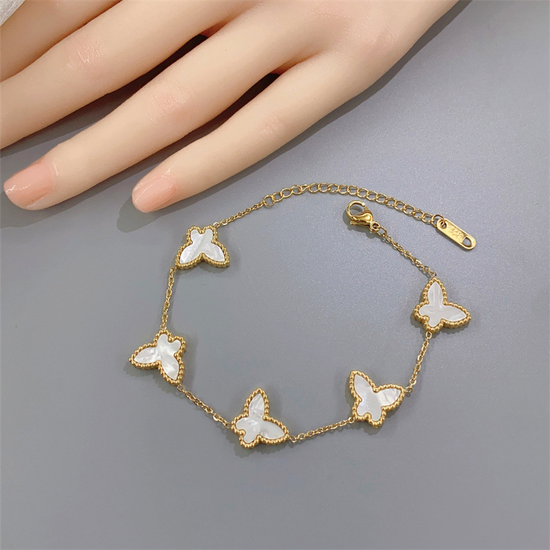 Butterfly Inlay Shell Gold Plated display picture 5