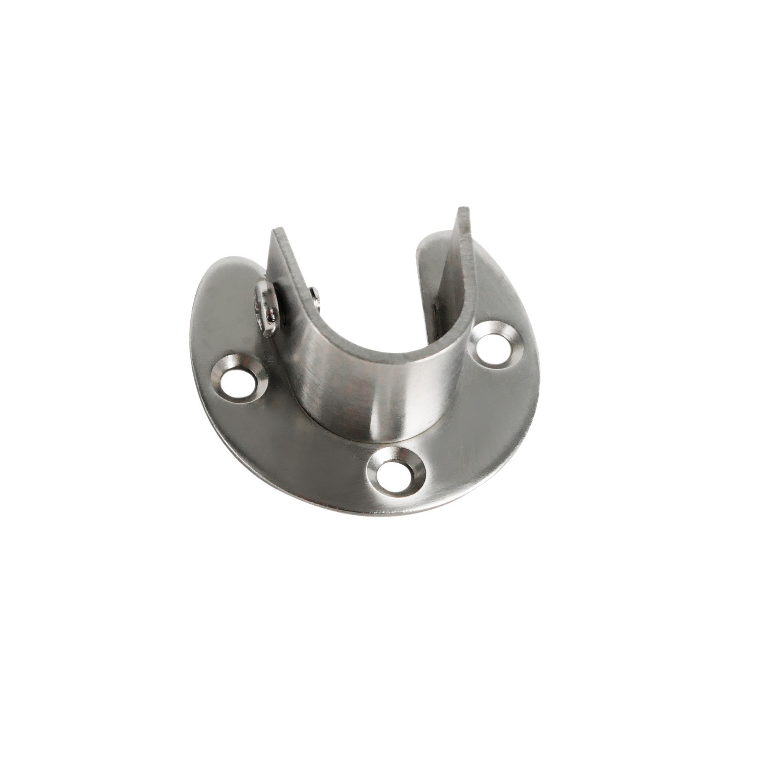 Brida de acero inoxidable gruesa abertura armario armario colgante barra de ropa base barra de soporte de ropa base de tubo circular al por mayor