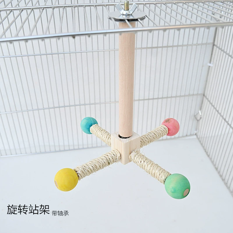 Трансграничная птица попугай игрушка клетка с подшипником вращающаяся стойка сизаль станция стержень вращающаяся игровая головоломка принадлежности оптом