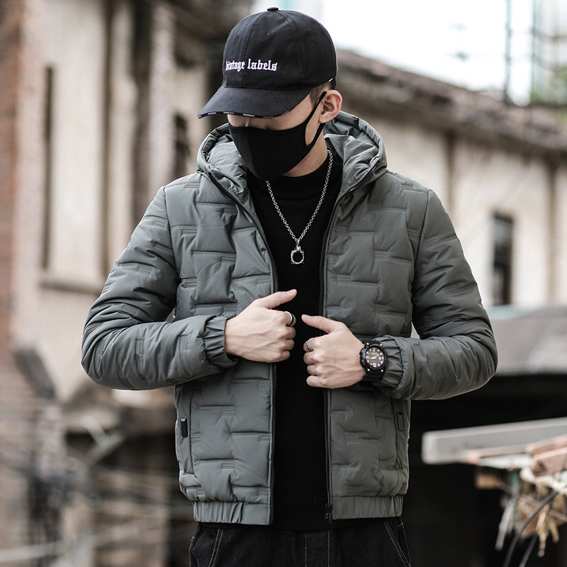 2022冬季男款休闲保暖加厚冬装棉服大码青年时尚连帽防寒棉衣外套