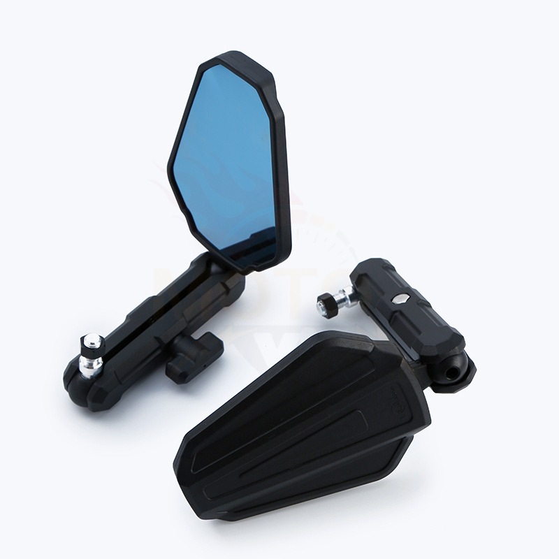 Espejo retrovisor de aleación de aluminio de motocicleta gran campo de visión retrovisor plegable espejo retrovisor universal espejo retrovisor accesorios