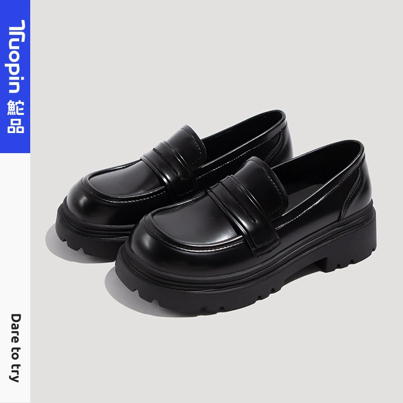 Туфли-лоферы Tuopin 2025 Весна/Лето на толстой подошве, женские, в британском стиле, из натуральной кожи, во французском стиле Мэри Джейн, модель TP468AD