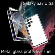 适用于三星S22双面玻璃万磁王手机壳s22u磁吸高清外贸保护套