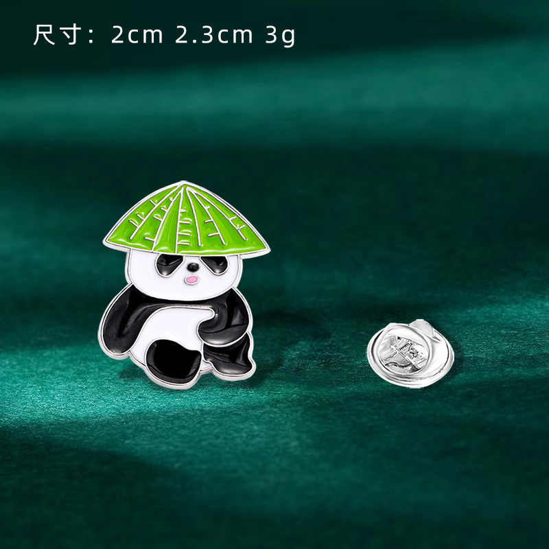 Panda in bamboo hat