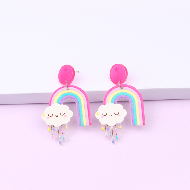 6g Weight Drop Earrings Classification Daily Occasion Acrylic Material Geometric Pattern Women'S Gender Cartoon Style Style Cartoon Style Geometric Arylic Drop Earrings 1