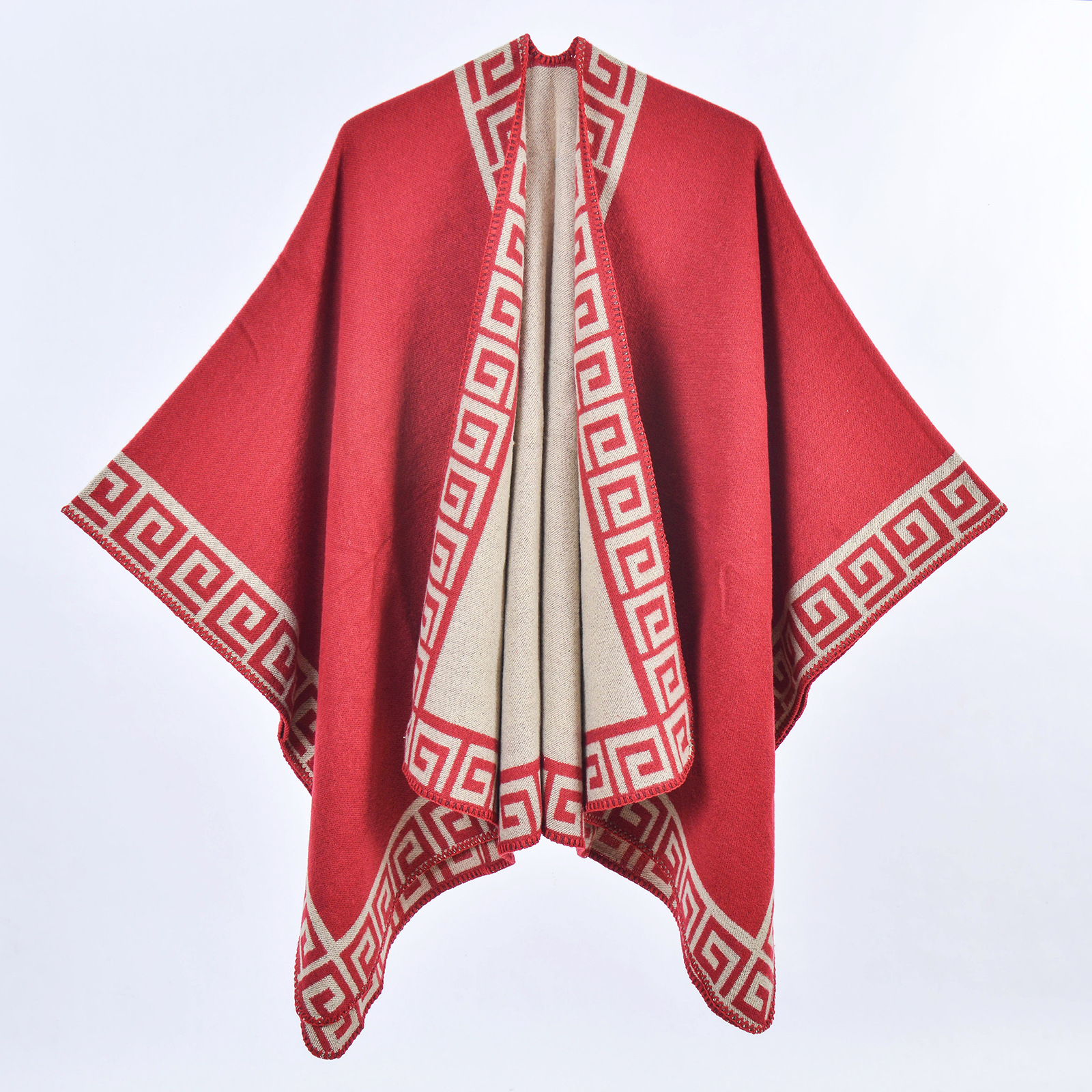 Nueva dama de doble cara bufandas de cachemira chal retro simple engrosado abrigo jersey comercio exterior al por mayor