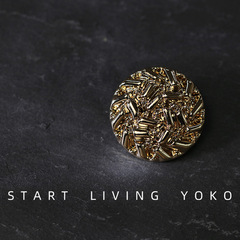 復古金色亂花條形紐扣圓形高腳裝飾扣呢外套大衣毛衣西裝扣子鈕扣