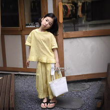高端品牌韩国童装女童套装夏季2024新款洋气女孩夏装时髦装两件套