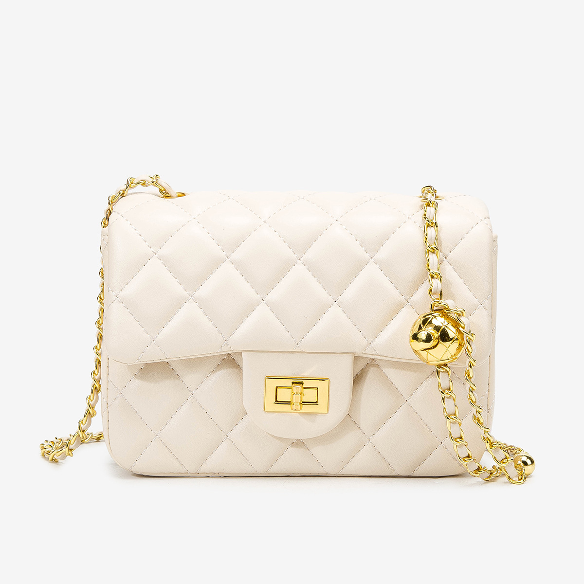 Women's Bag Adjustable Metal Ball Small Square Bag Single Shoulder Crossbody Women's Square Fatty Bag_voghion.com