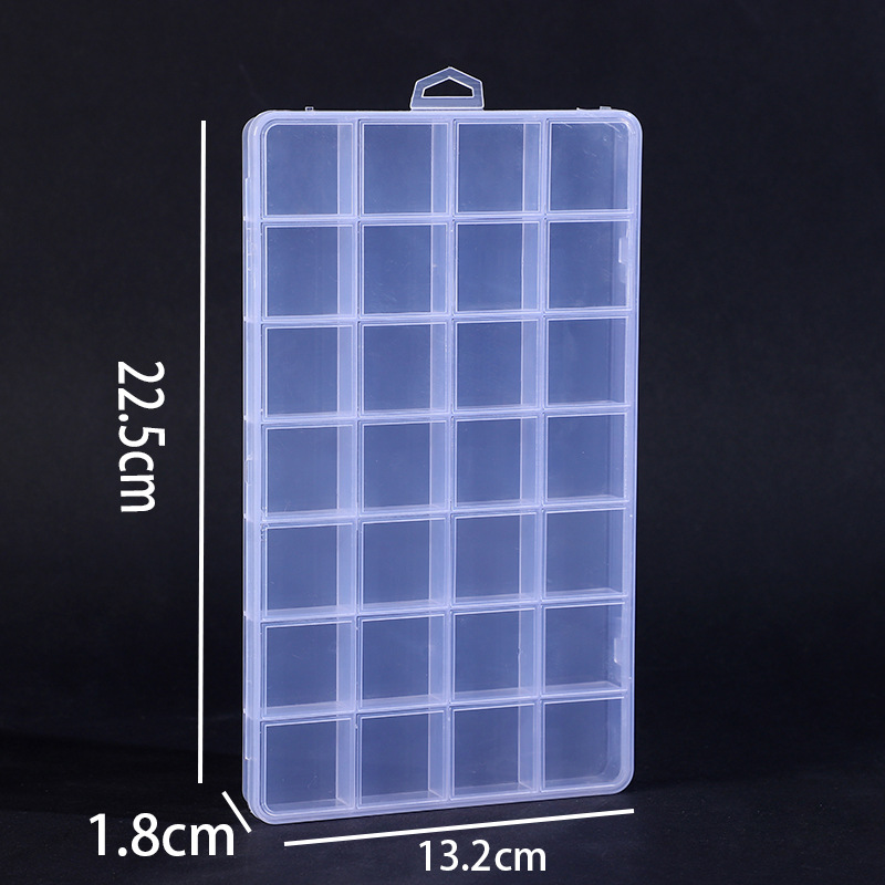 24-rejilla de plástico translúcido caja de almacenamiento multi-rejilla de escritorio caja de almacenamiento de artículos diversos DIY rejilla de uñas caja de la joyería de Ventas Directas