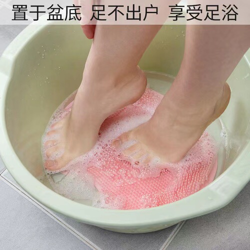 Lazycat Back Scrubber Bathroom Shower Scrub Brush Self-Adhesive Anti-Slip Foot Scrubber Leg Silicone Massage Mat