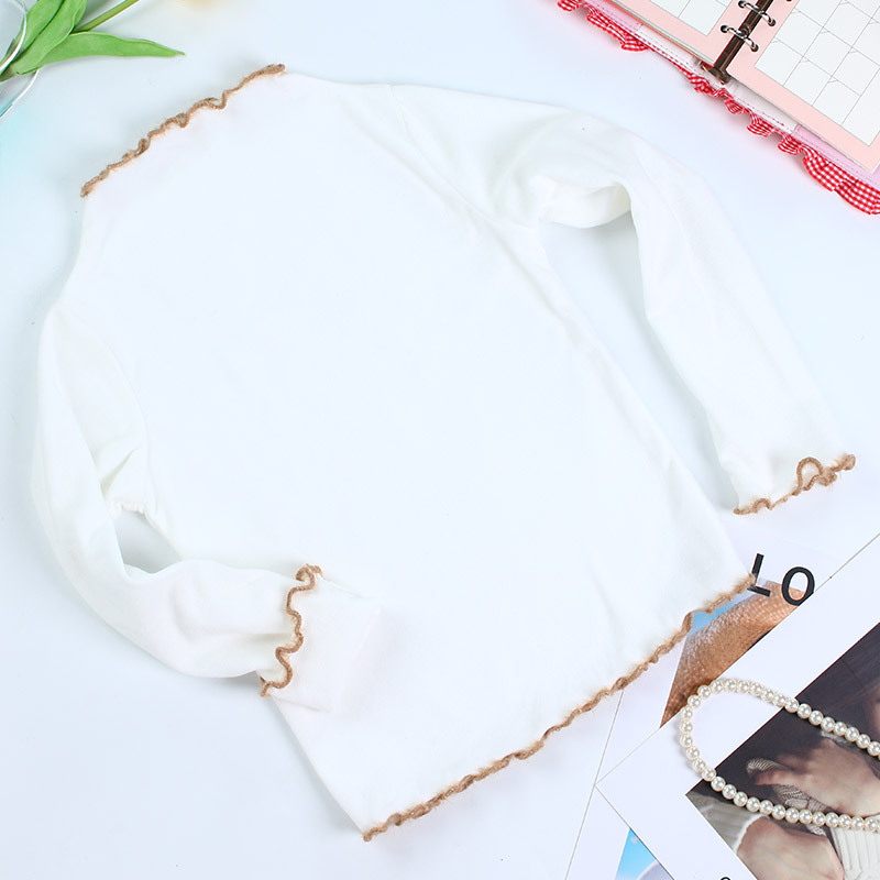 Otoño e invierno de terciopelo camisa de fondo para niños color sólido camisa de manga larga para niñas bebé cálido suéter ropa de otoño camiseta