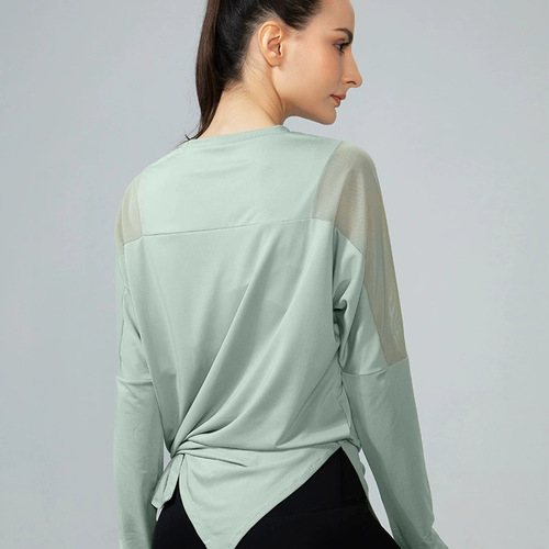 Running top short-sleeve sports T-shirt mesh loose yoga wear quick-drying women's spring summer fitness clothing breathable quick-drying