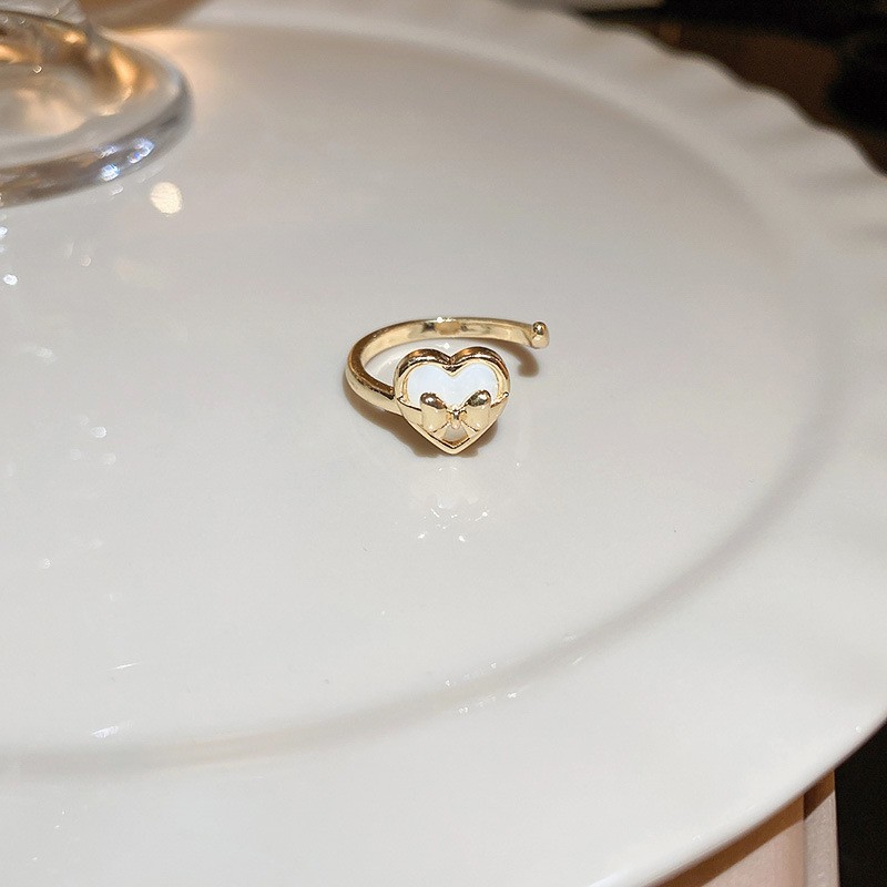 Modern Style Heart Shape Metal Plating Zircon Womenu0027S Rings 1 Piece