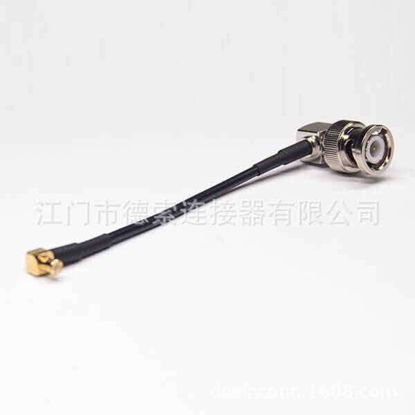 Manufacturer Supplies Deso Bnc Cable Connector Male Angled Type 50 Ohm to Mcx Angled Male Connector for Rg174 Cable 1