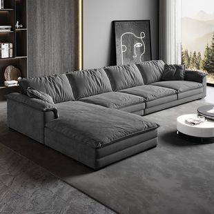 Fabric Sofa Living Room New Italian Minimalist Small Apartment Ultra-Wide down Cloth Frosted Technology Cloth Cat Scratch Leather Sofa